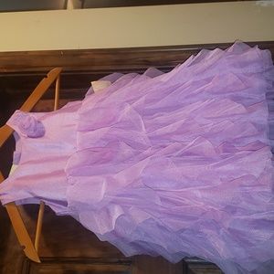 Light Purple flower girl verticle ruffle flower girl PARTY DRESS ballgown 3 4